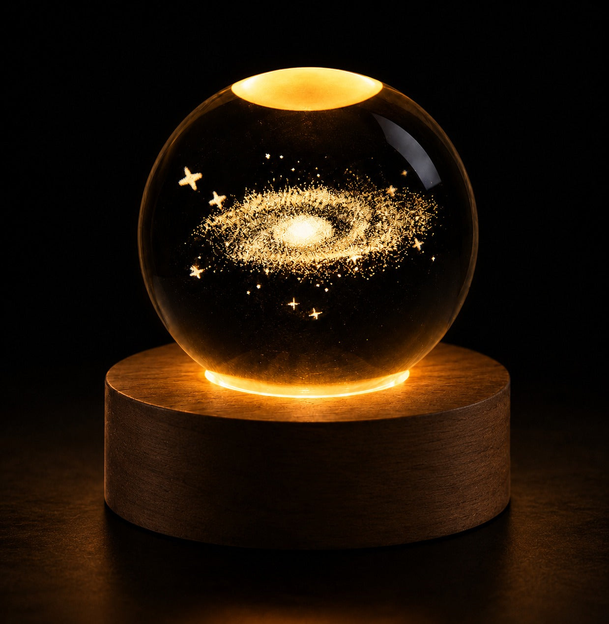 3D Galaxy Crystal Ball LED Night Lamp