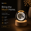 3D Moon Crystal Ball LED Night Lamp
