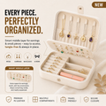 Travel Jewelry Box – Double Layer Portable Organizer for Rings, Earrings & Accessories