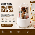 360° Rotating Dust-Proof Makeup Organizer | Brush & Cosmetics Holder