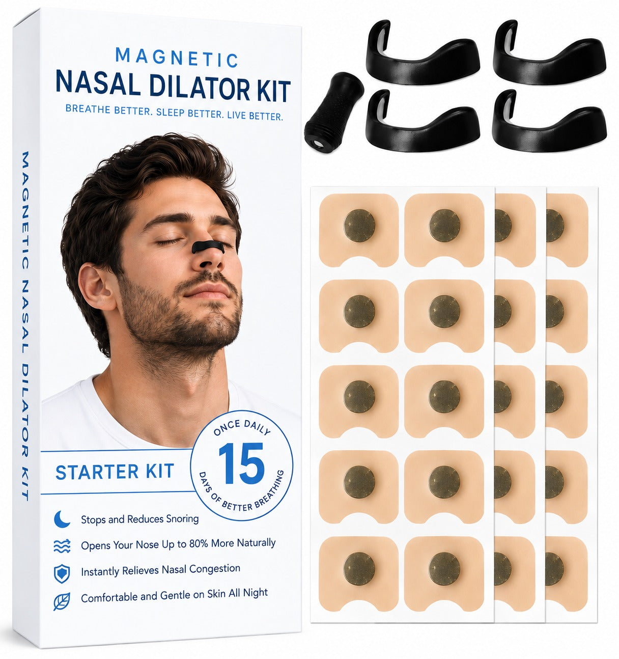 Magnetic Nasal Dilator Kit for Better Breathing & Snoring Relief