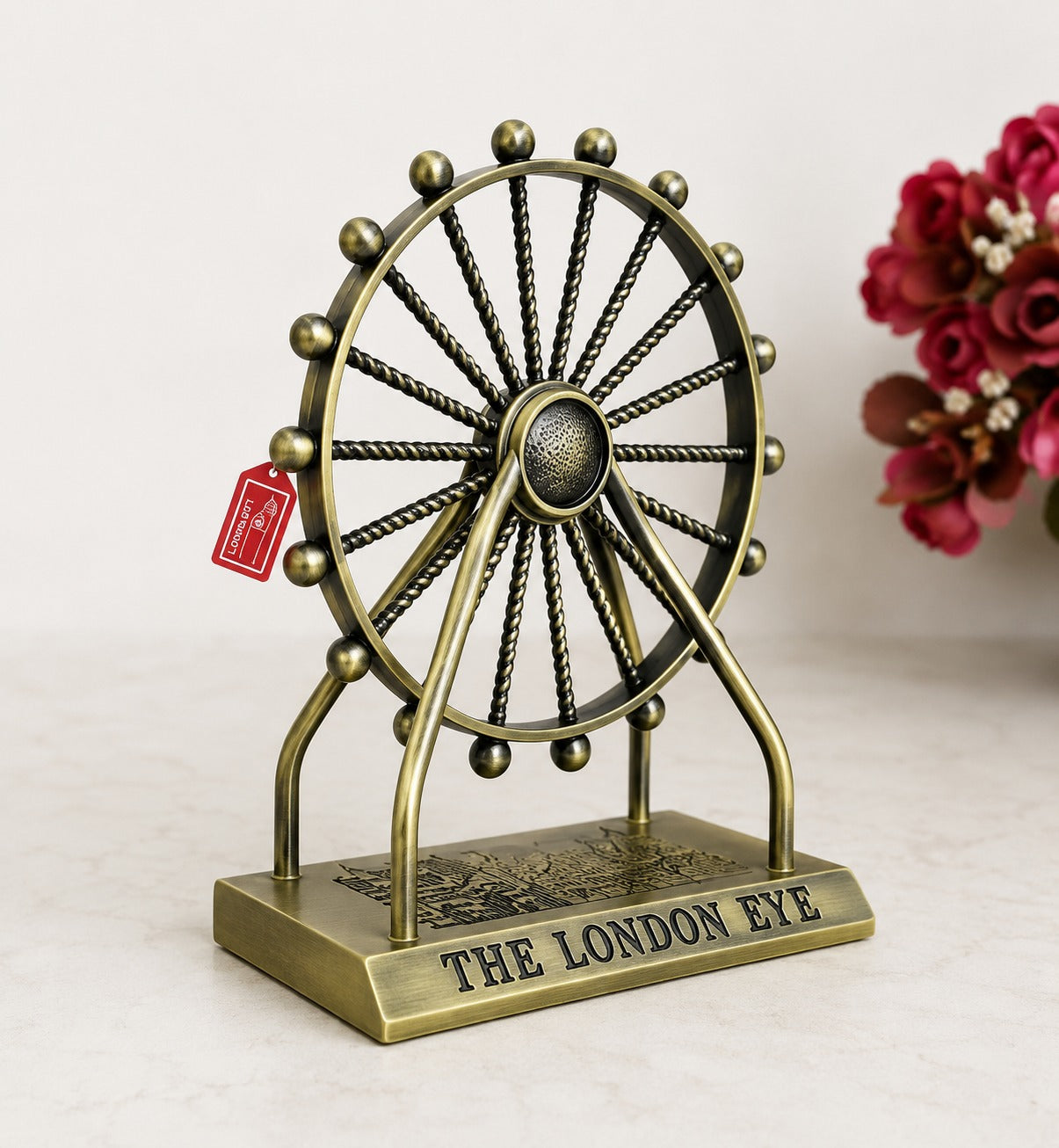 Vintage London Eye Metal Showpiece – Decorative Table Ornament